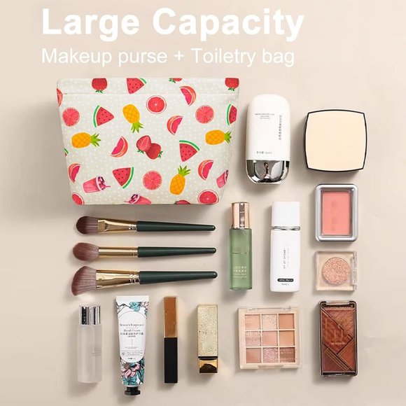 Women Cactus Large Cute Travel Toiletry Zipper Organizer Cosmetic Bag - Picture 6 of 6